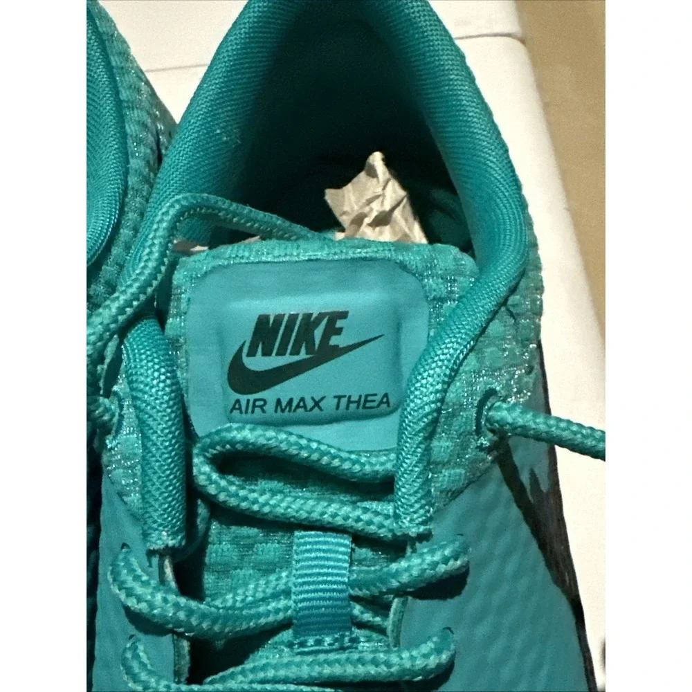 NIB Nike Air Max Thea Premium Turbo Green Nightshade White Trim Women's Size 7.5